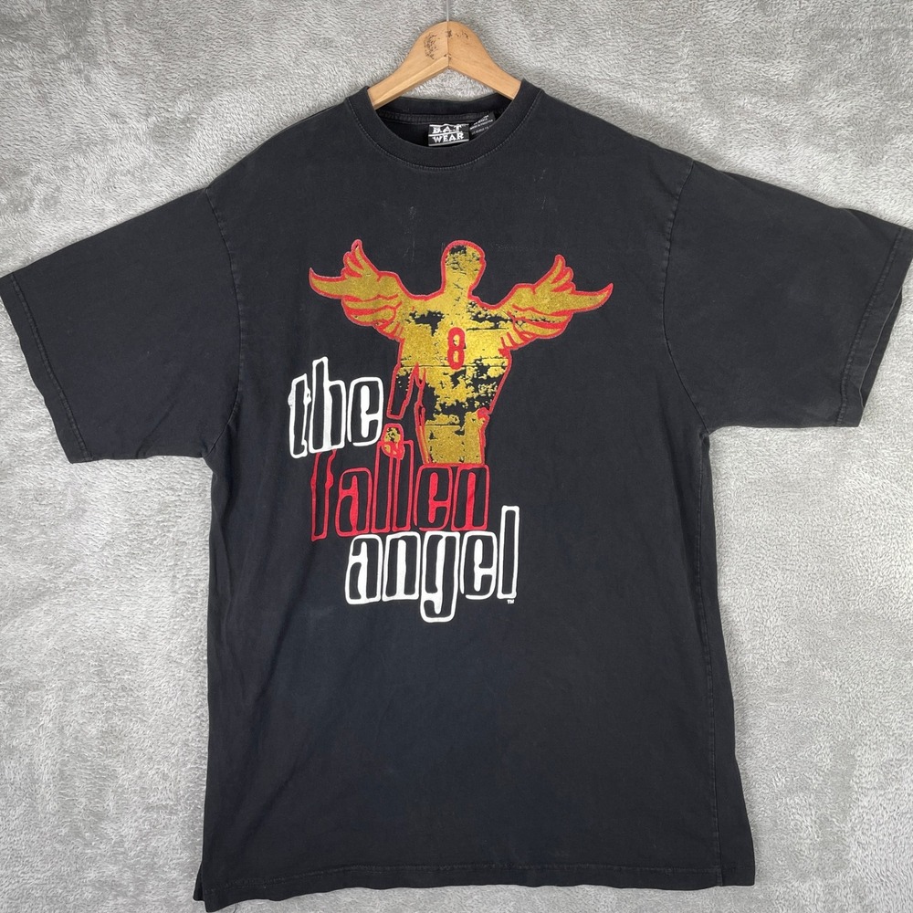 Falling Angel Shirt Mens 3XL Black Red BAT Wear Streetwear Vintage Y2K Tee